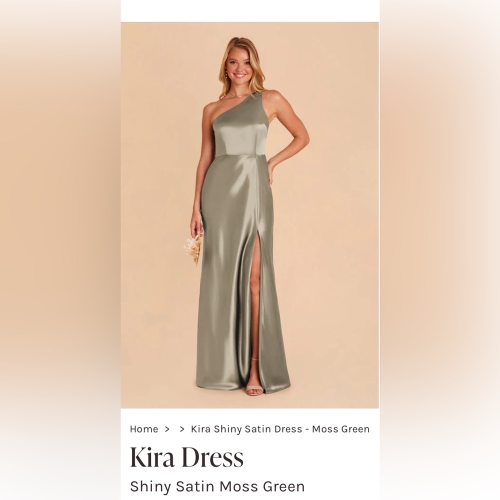 Sage Green One Shoulder Asymmetrical Slit Gown